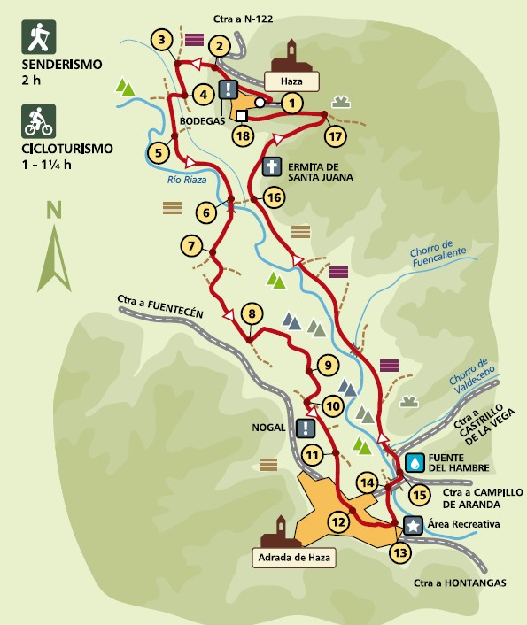 Mapa del Sendero del Valle del Riaza